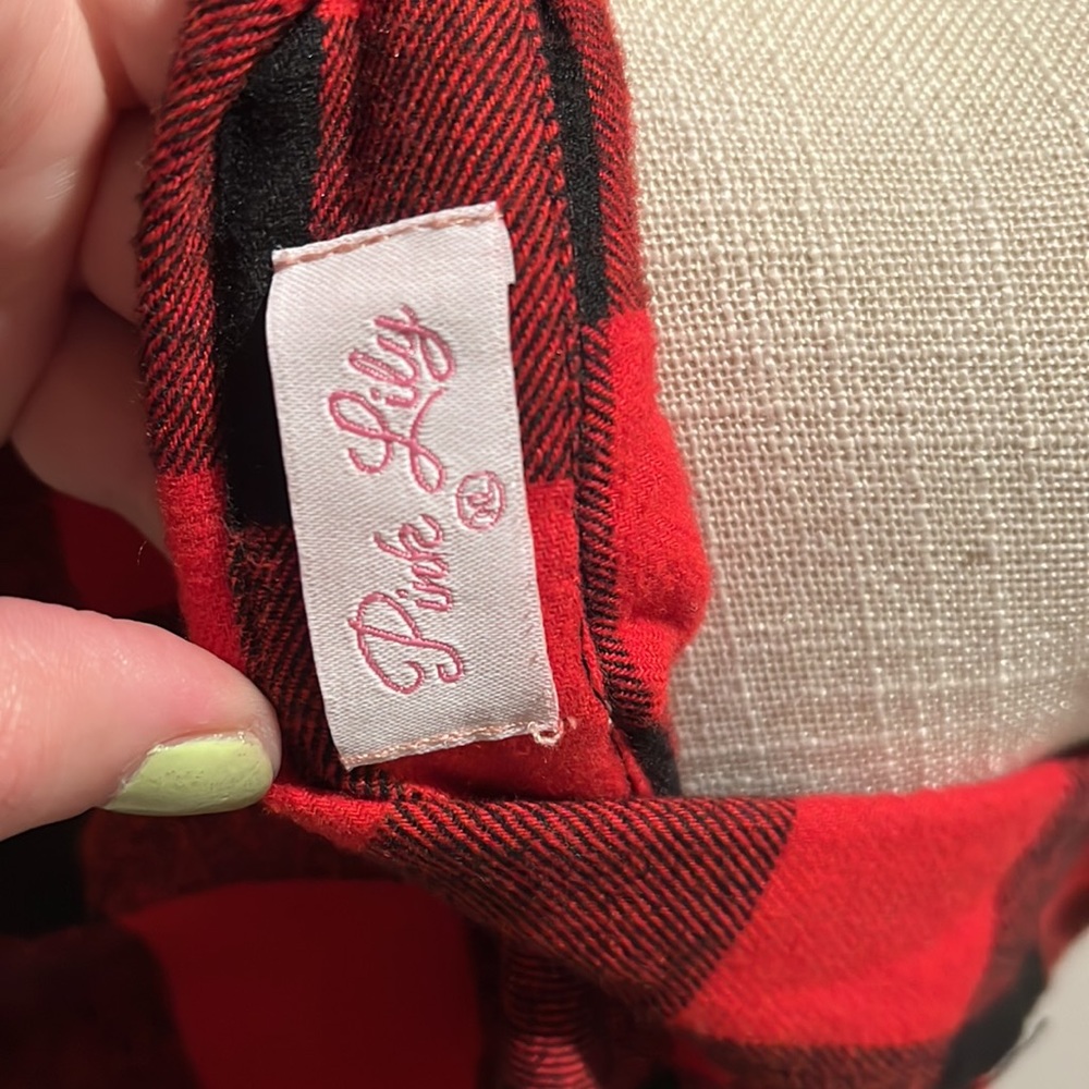 Pink lily plaid dress XL - Picture 4 of 4